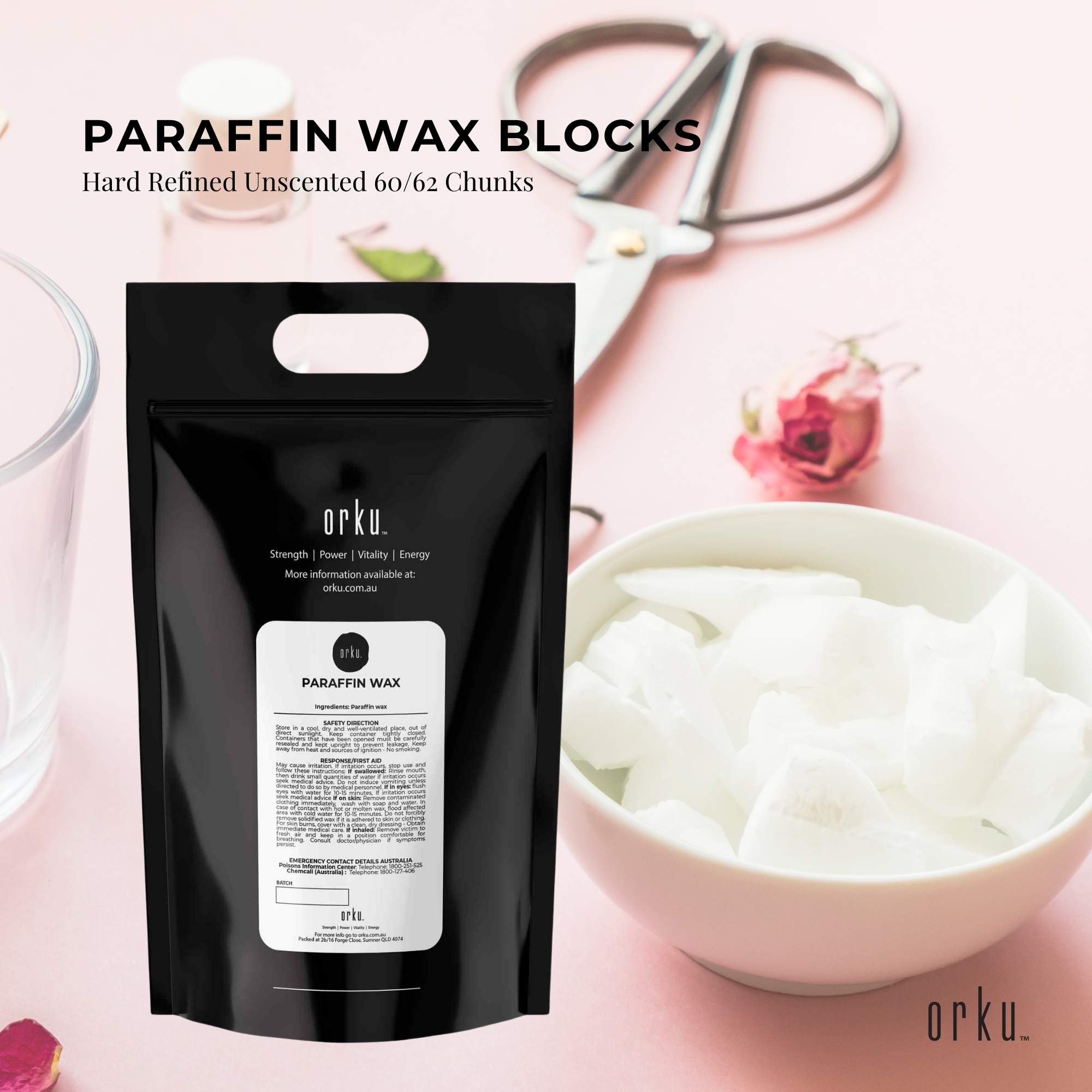 5Kg Paraffin Wax Blocks - Refined Hard Unscented Chunks 60/62 Candle Soap Making V238-SUPDZ-32851969081424