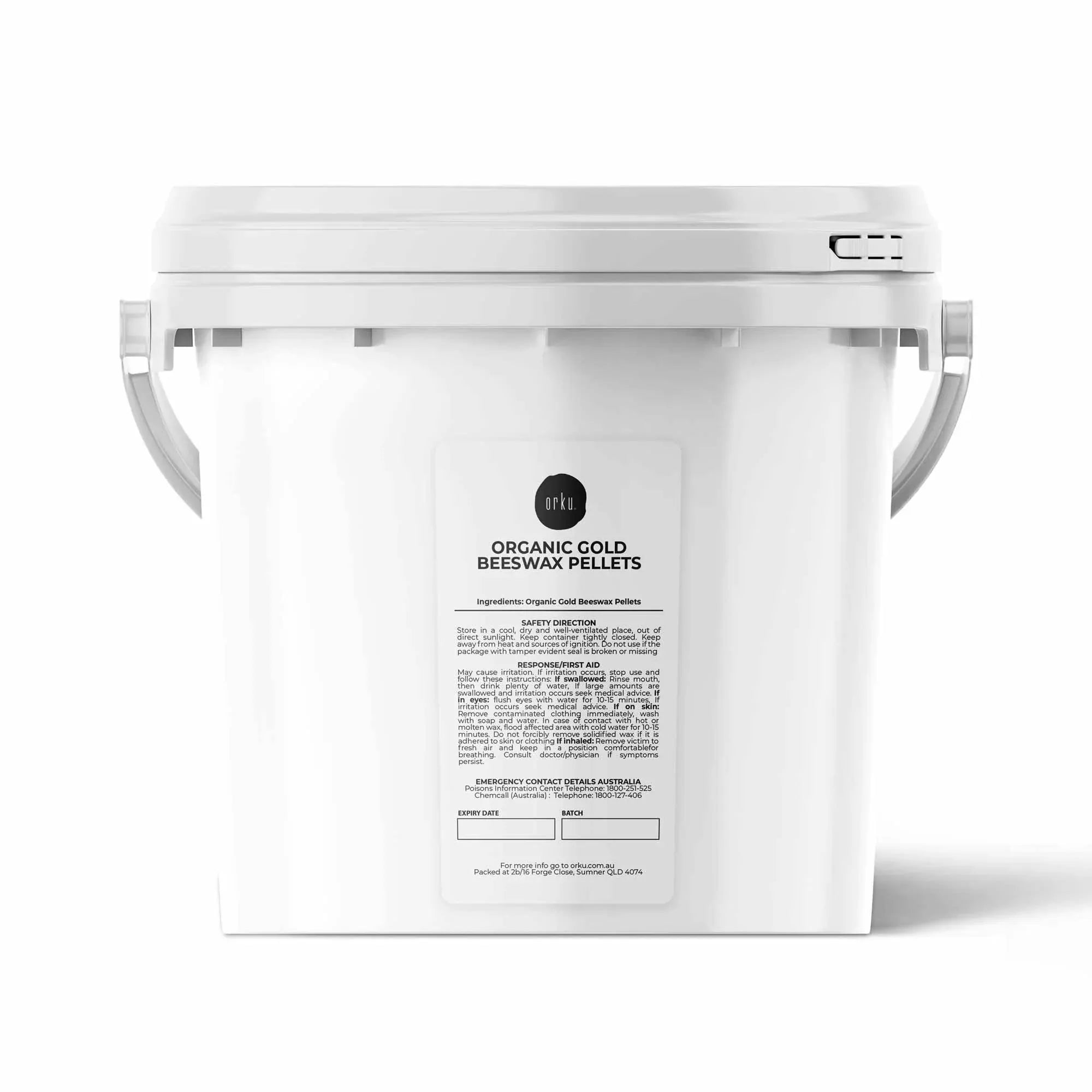 Orku 2.5Kg Organic Beeswax Pellets Yellow Tub - Cosmetic Grade Bees Wax Pastille V238-SUPDZ-32862166089808
