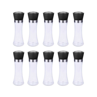 10x 180ml Glass Salt or Pepper Grinder 18cm - Adjustable Ceramic Core Tall Mill V238-SUPDZ-32870164299856
