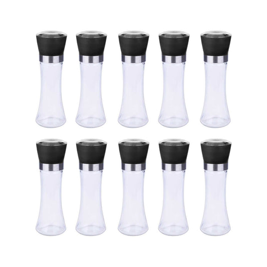 10x 180ml Glass Salt or Pepper Grinder 18cm - Adjustable Ceramic Core Tall Mill V238-SUPDZ-32870164299856
