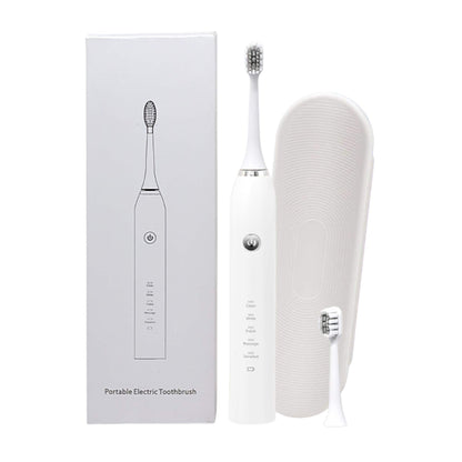 Sonic Electric Toothbrush White - Waterproof USB Charging 5 Modes 2 Heads + Case V238-SUPDZ-32954516930640