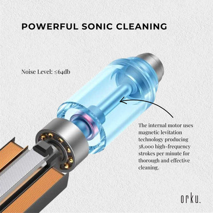 Sonic Electric Toothbrush White - Waterproof USB Charging 5 Modes 2 Heads + Case V238-SUPDZ-32954516930640