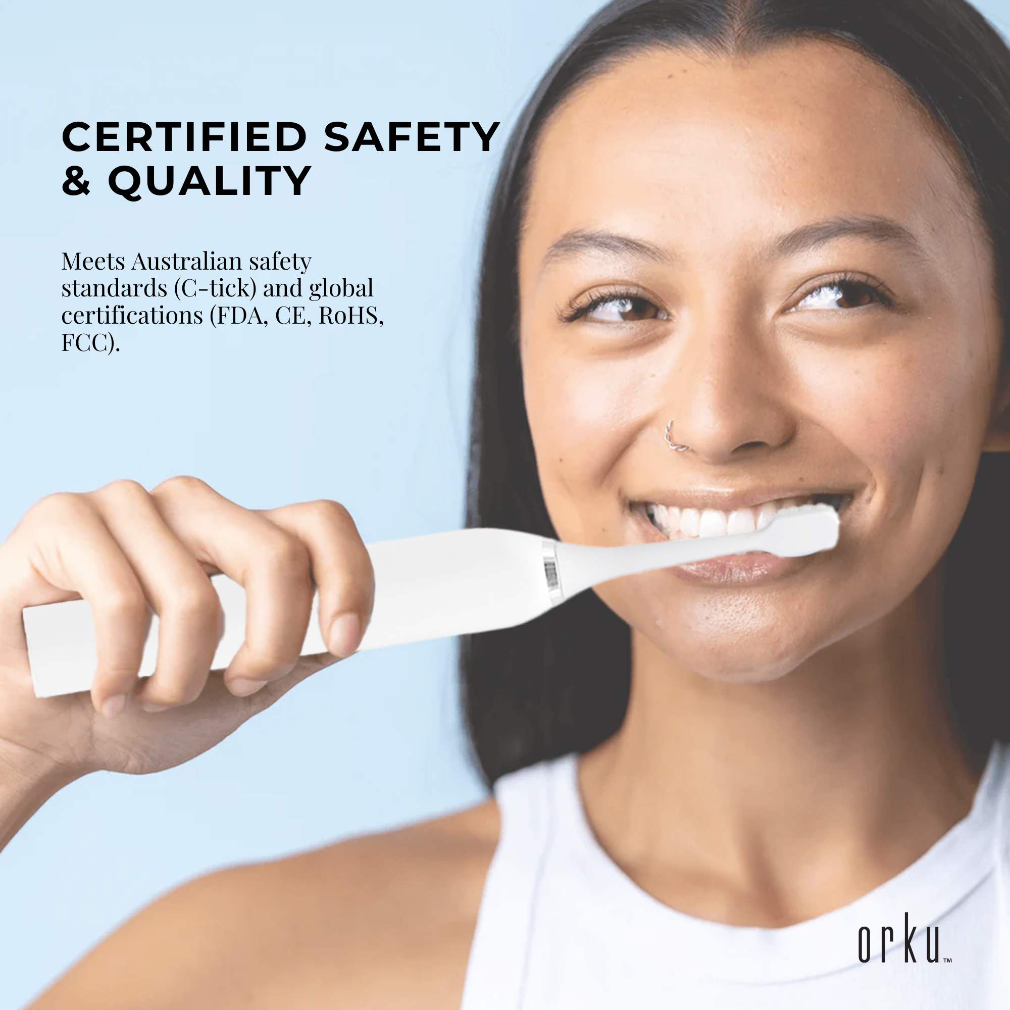 Sonic Electric Toothbrush White - Waterproof USB Charging 5 Modes 2 Heads + Case V238-SUPDZ-32954516930640