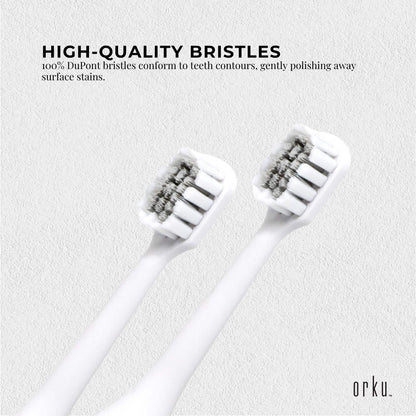 Sonic Electric Toothbrush White - Waterproof USB Charging 5 Modes 2 Heads + Case V238-SUPDZ-32954516930640