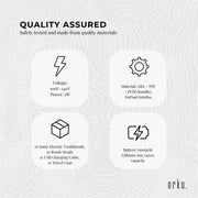 Sonic Electric Toothbrush White - Waterproof USB Charging 5 Modes 2 Heads + Case V238-SUPDZ-32954516930640