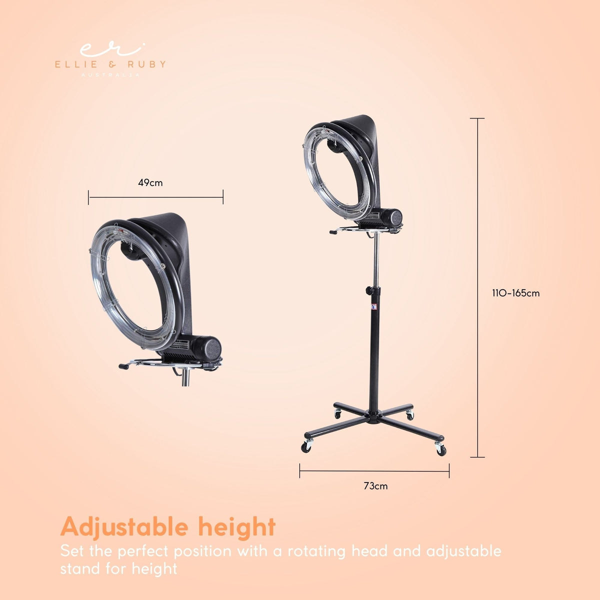 Ellie & Ruby Standing Hair Dryer Accelerator Colour 360 Rotating Halo Rolling V238-SUPDZ-32990099406928