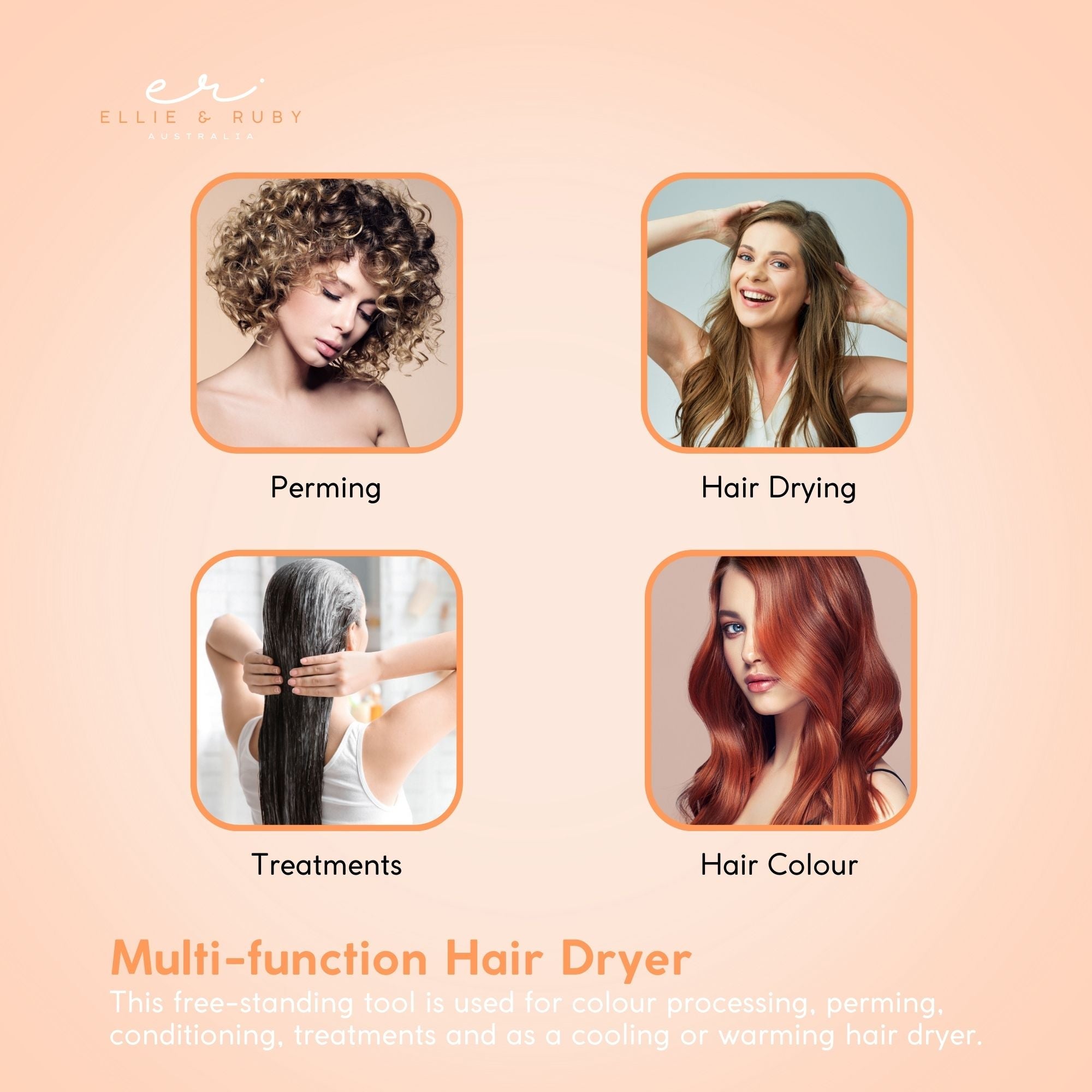 Ellie & Ruby Standing Hair Dryer Accelerator Colour 360 Rotating Halo Rolling V238-SUPDZ-32990099406928