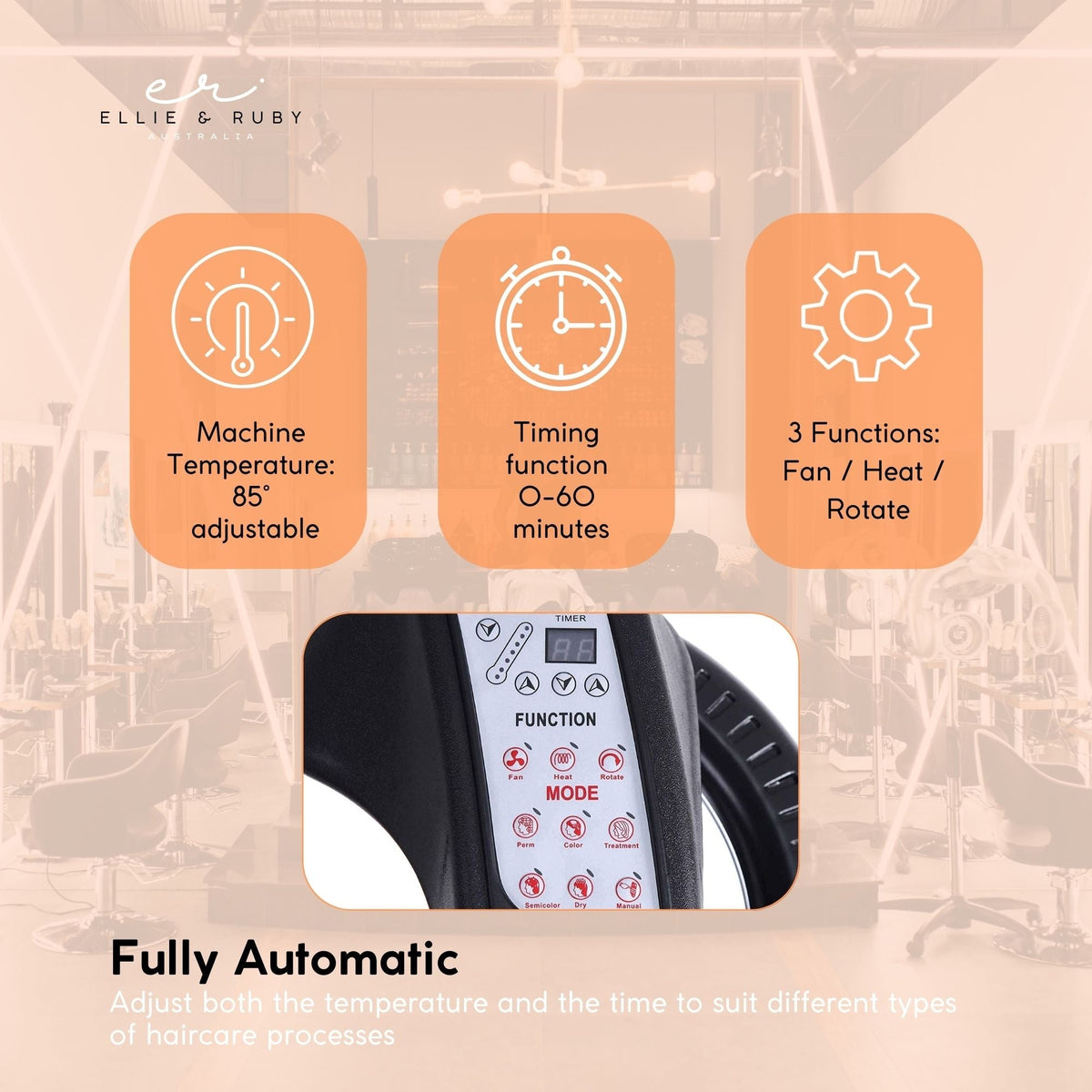 Ellie & Ruby Standing Hair Dryer Accelerator Colour 360 Rotating Halo Rolling V238-SUPDZ-32990099406928