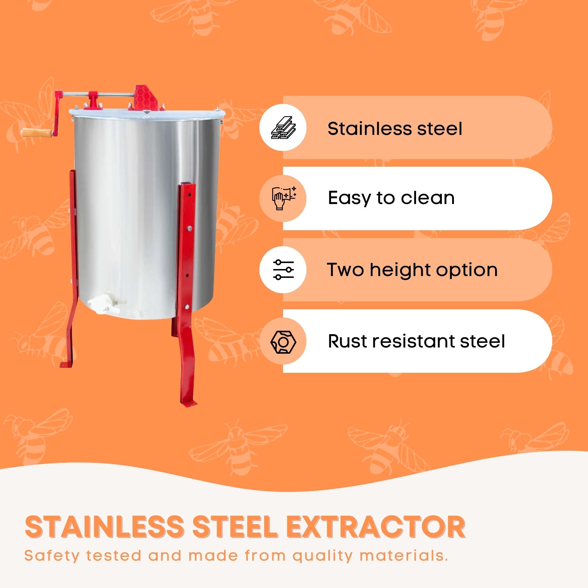 2 Frame Honey Extractor Stainless Manual Spinner Crank Honey Bee Hive Beekeeping V238-SUPDZ-32992407224400