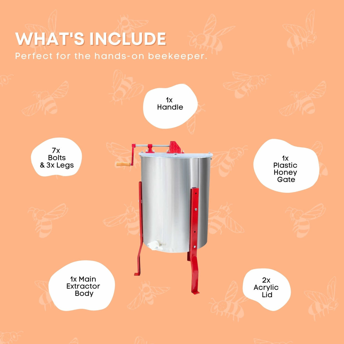 2 Frame Honey Extractor Stainless Manual Spinner Crank Honey Bee Hive Beekeeping V238-SUPDZ-32992407224400