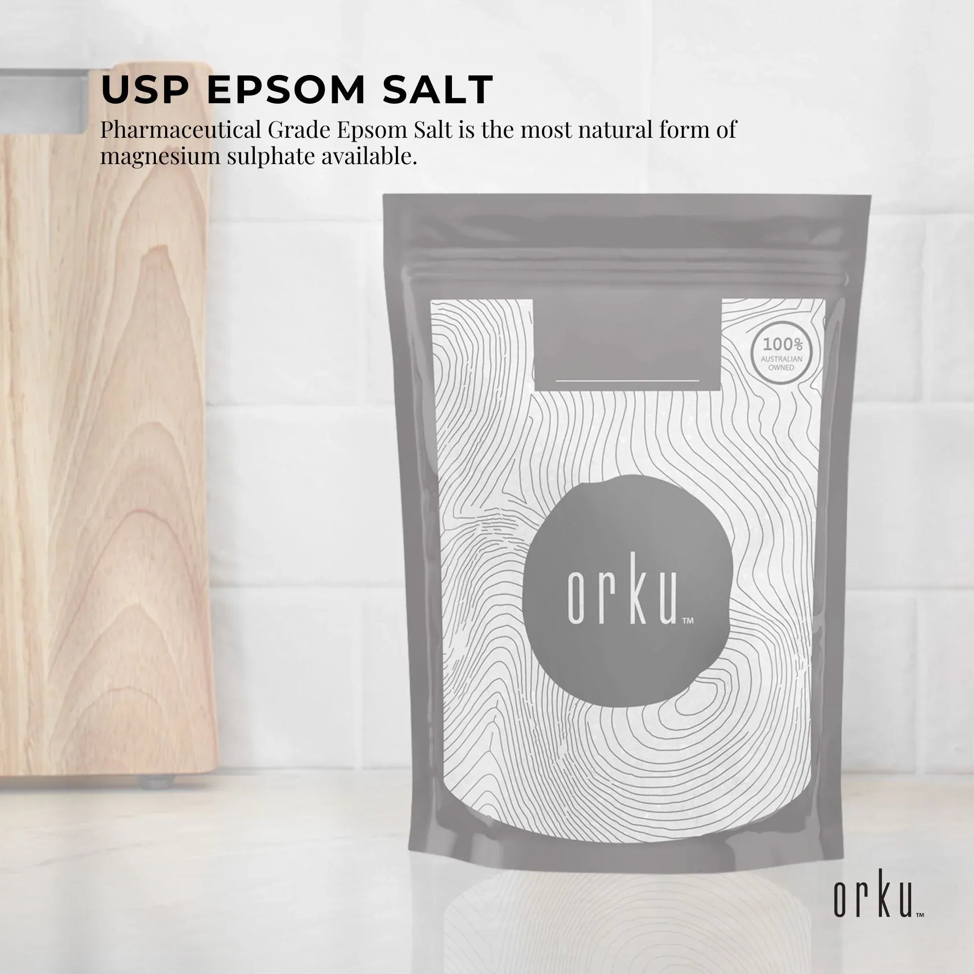 Orku 400g USP Epsom Salt Crystals - Magnesium Sulphate Bath Garden Household Use V238-SUPDZ-33002635690064