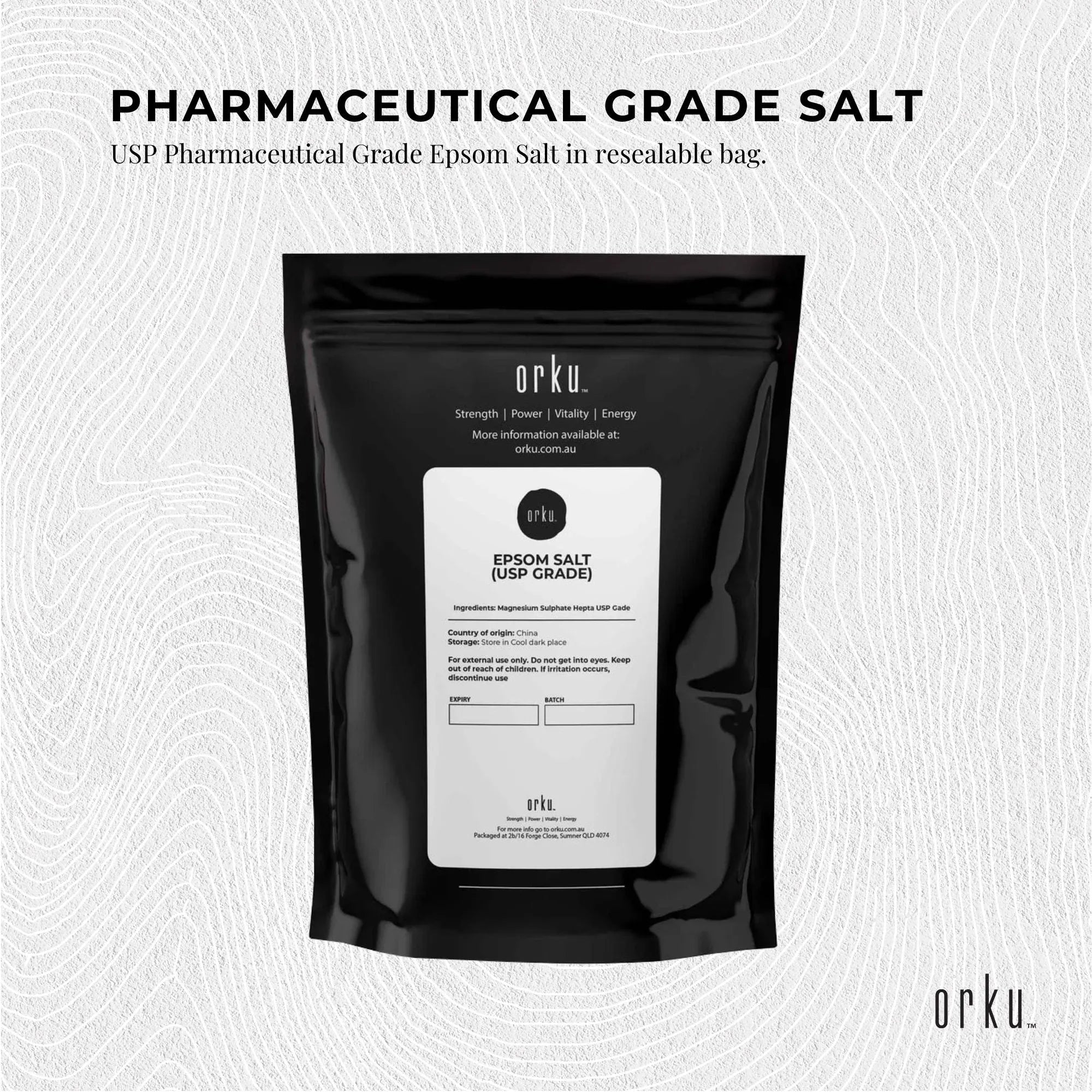 Orku 400g USP Epsom Salt Crystals - Magnesium Sulphate Bath Garden Household Use V238-SUPDZ-33002635690064