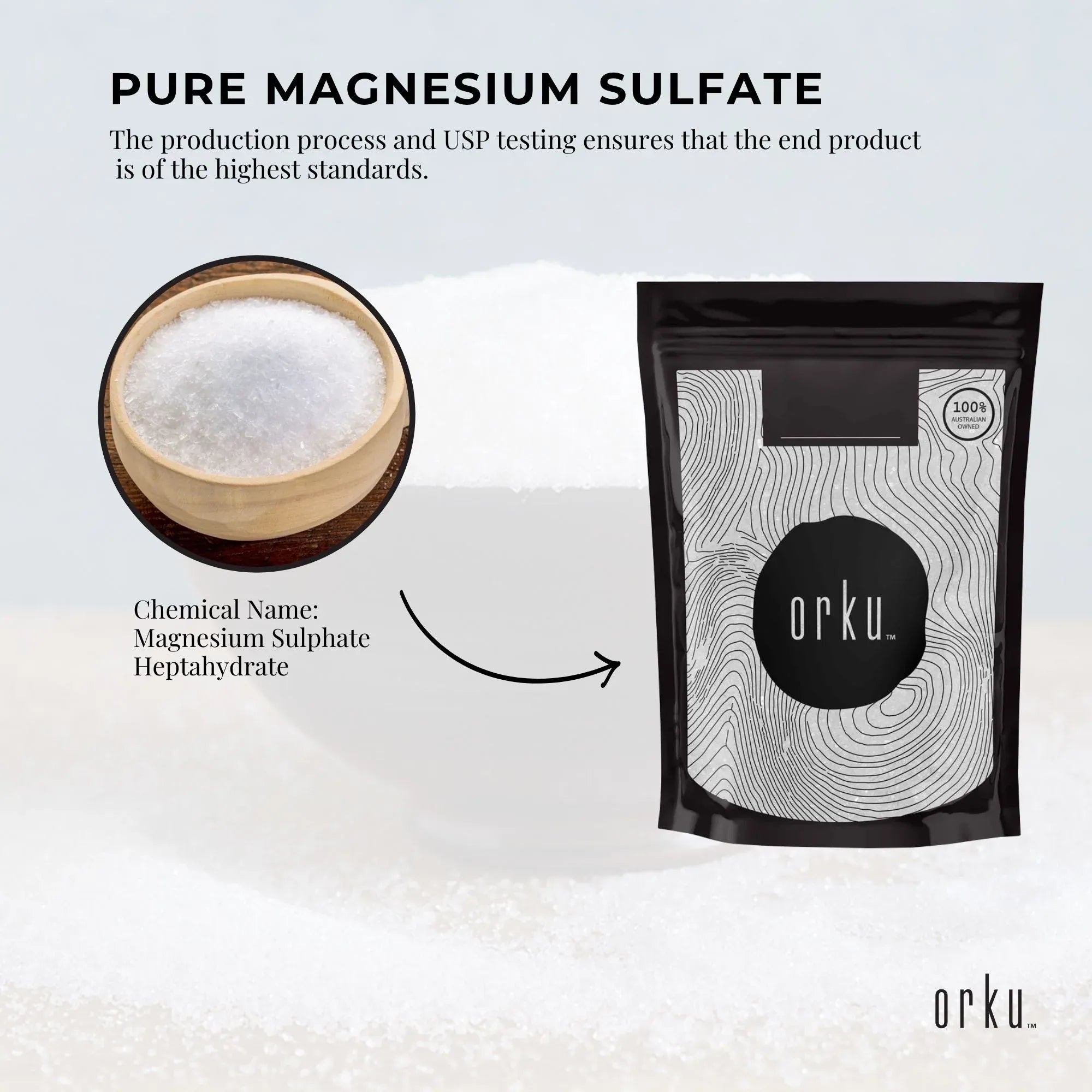 Orku 2Kg USP Epsom Salt Crystals - Magnesium Sulphate Bath Garden Household Use V238-SUPDZ-33002838818896