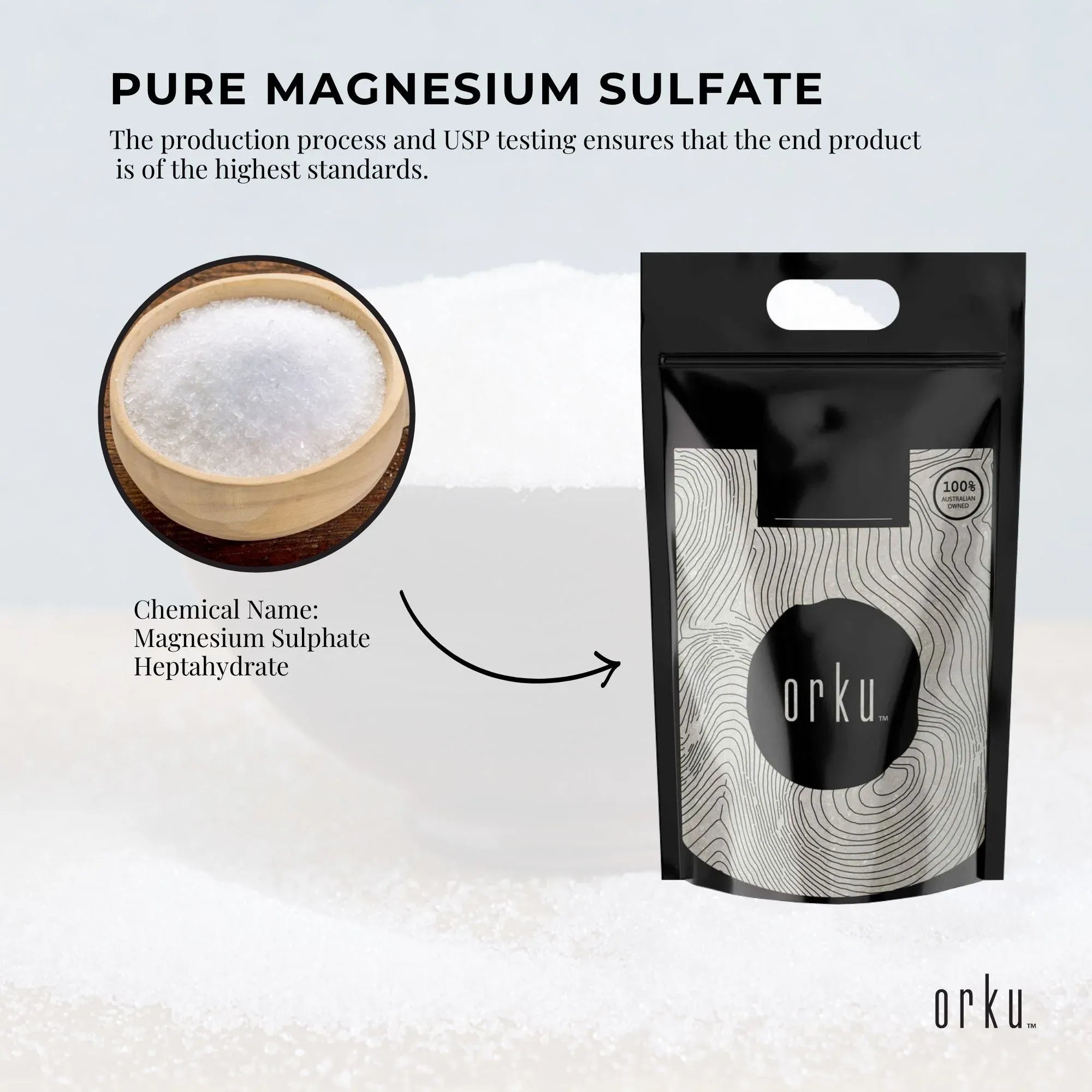 Orku 5Kg USP Epsom Salt Crystals - Magnesium Sulphate Bath Garden Household Use V238-SUPDZ-33002846519376
