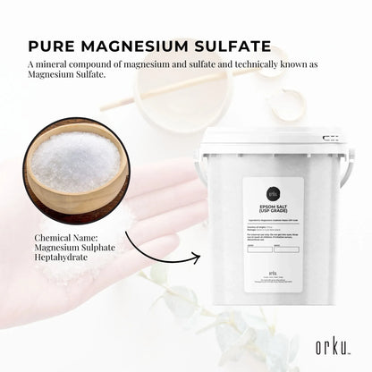 Orku 1.3Kg USP Epsom Salt Tub Bulk Magnesium Sulphate Bath Garden Household Use V238-SUPDZ-33006182596688