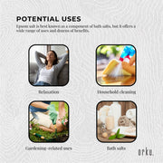 Orku 1.3Kg USP Epsom Salt Tub Bulk Magnesium Sulphate Bath Garden Household Use V238-SUPDZ-33006182596688