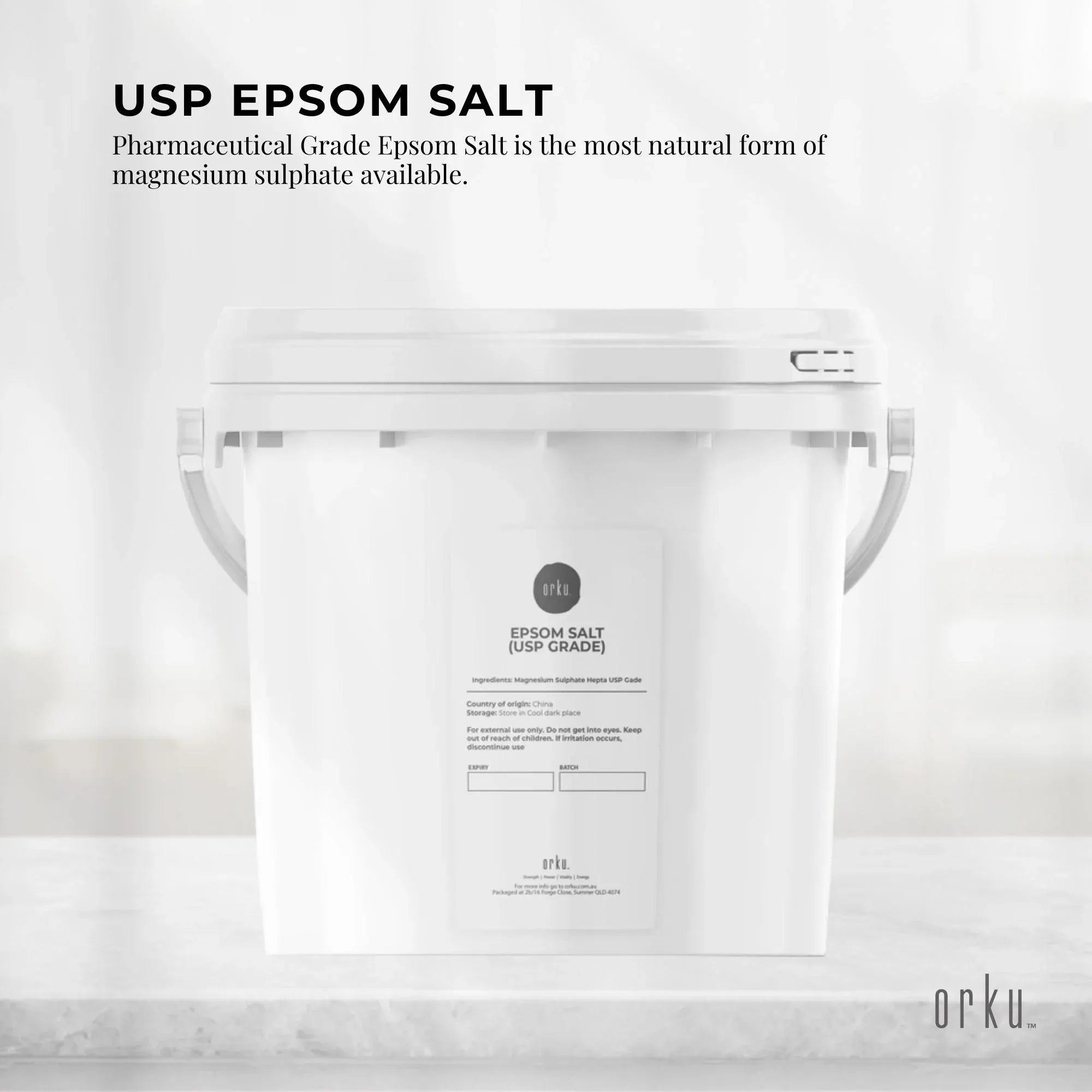 Orku 5Kg USP Epsom Salt Tub Bulk Magnesium Sulphate - Bath Garden Household Use V238-SUPDZ-33006186659920