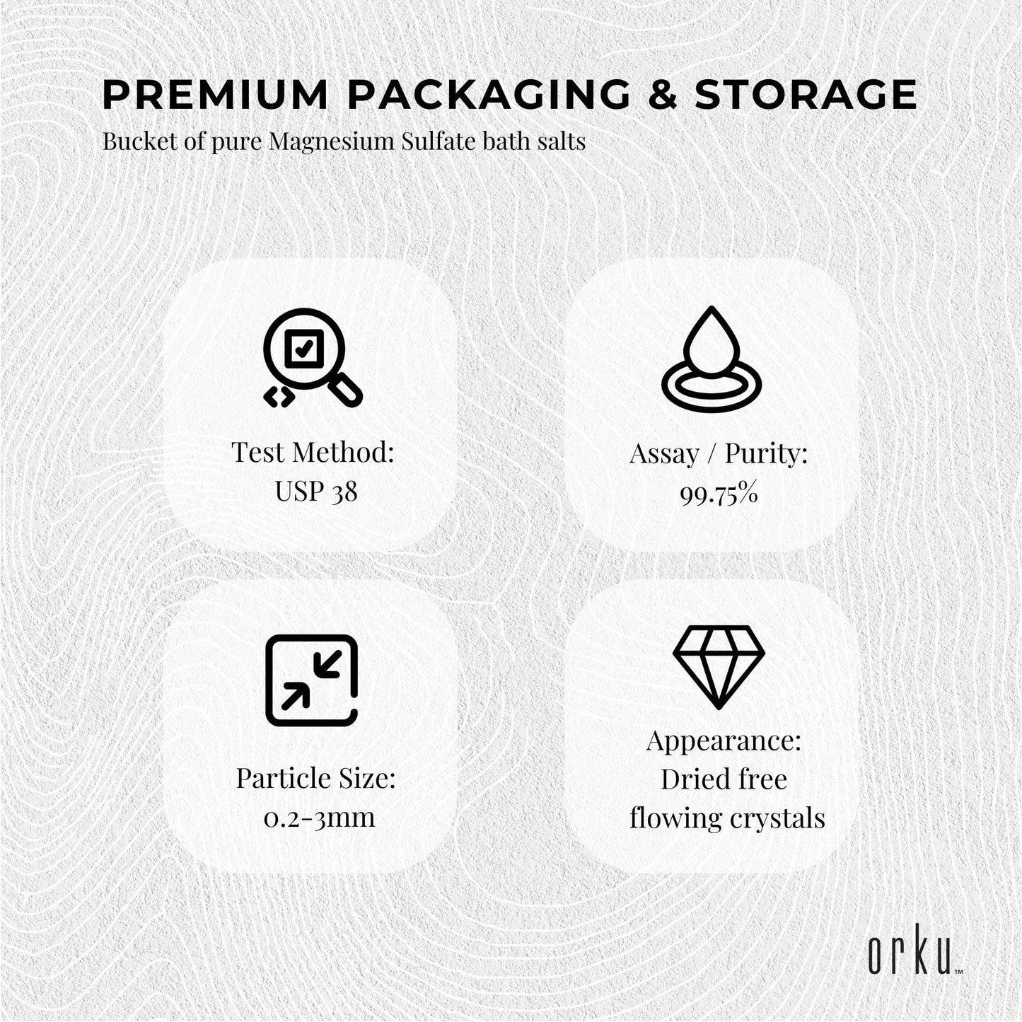 Orku 5Kg USP Epsom Salt Tub Bulk Magnesium Sulphate - Bath Garden Household Use V238-SUPDZ-33006186659920