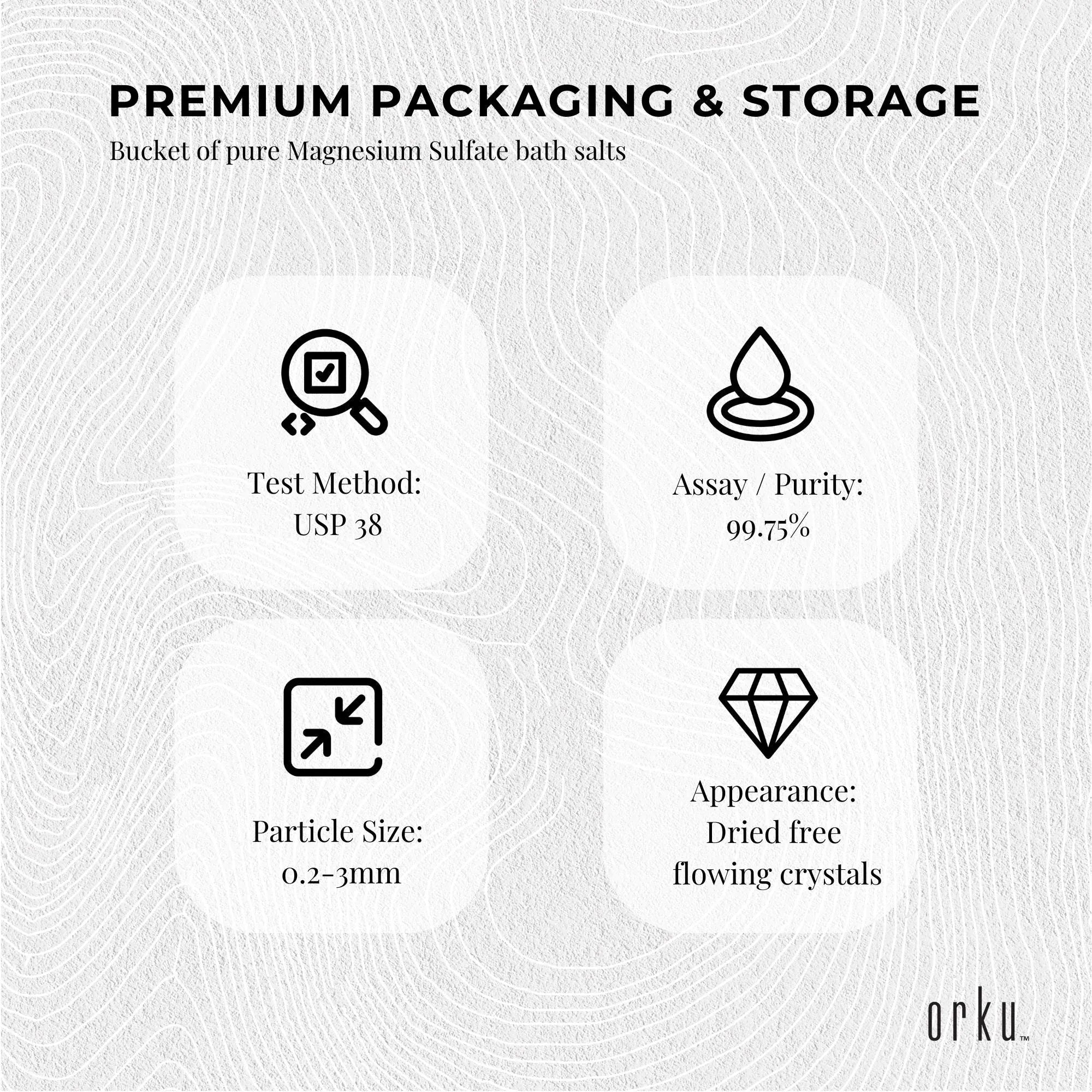 Orku 5Kg USP Epsom Salt Tub Bulk Magnesium Sulphate - Bath Garden Household Use V238-SUPDZ-33006186659920
