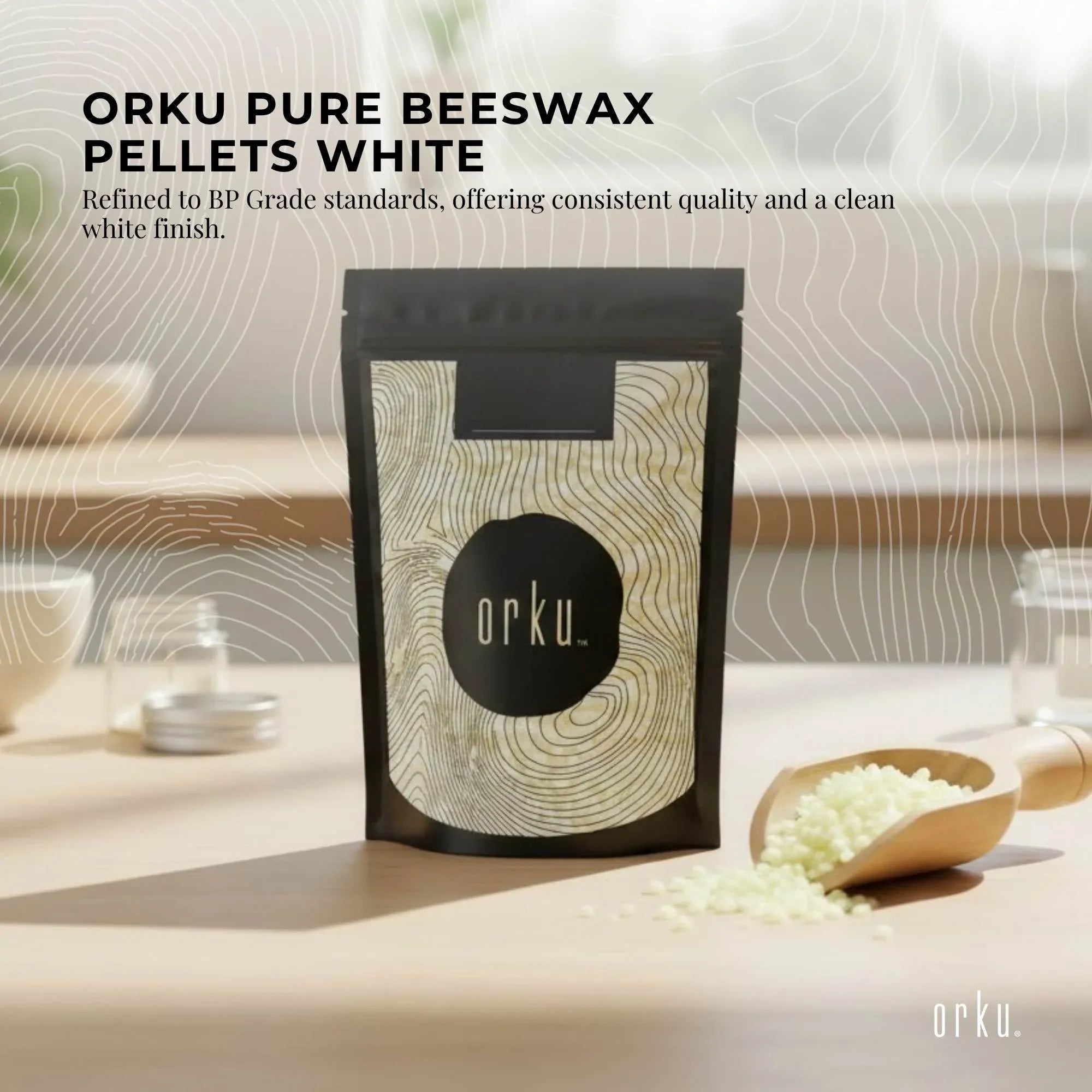 Orku 400g Pure Beeswax Pellets White BP Grade Refined Bead - Candle Cosmetic DIY V238-SUPDZ-33006362034256