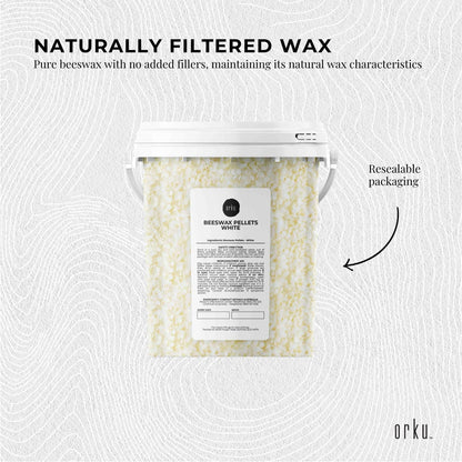 Orku 700g Pure Beeswax Pellets White BP Grade Refined Bead - Candle Cosmetic Tub V238-SUPDZ-33006512504912