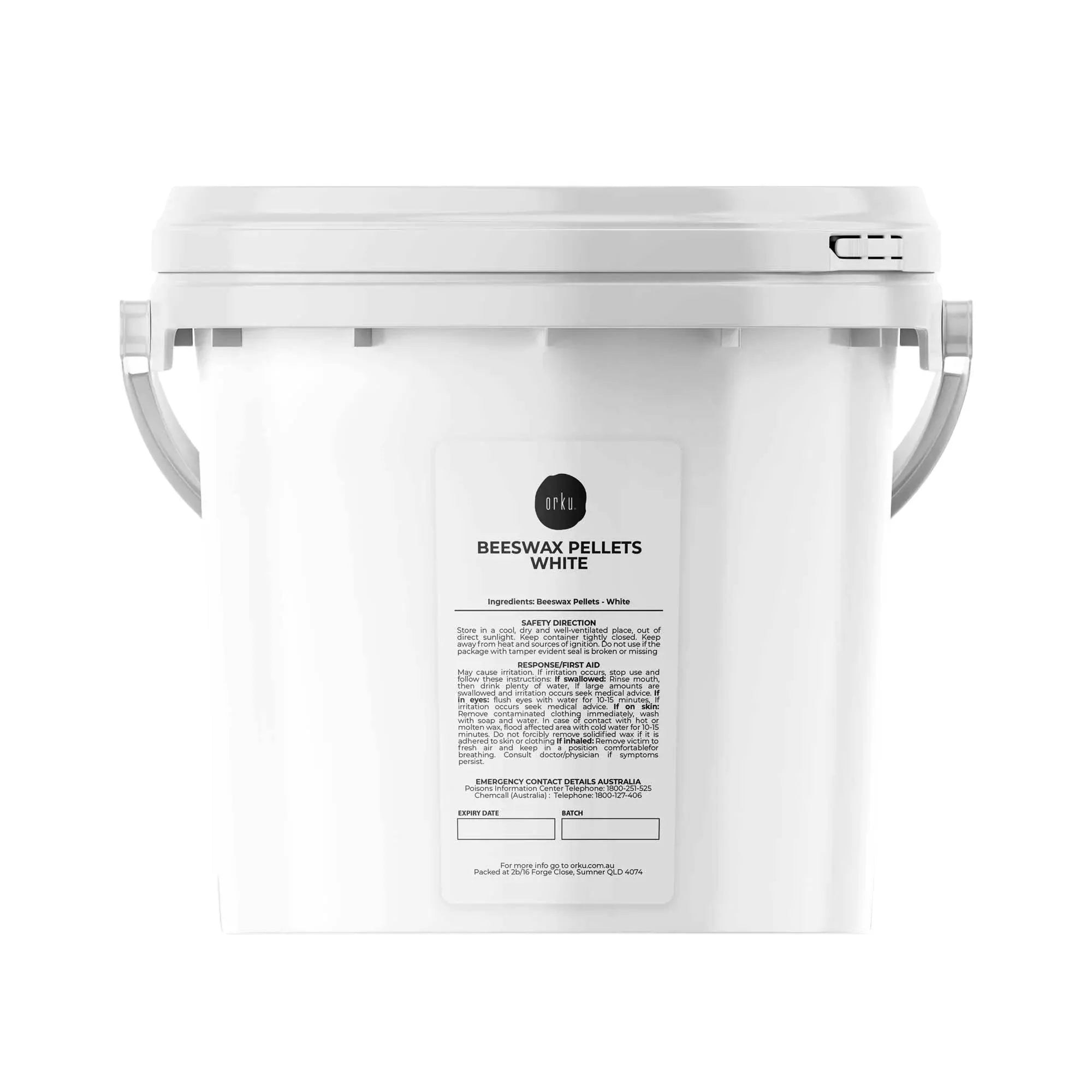 Orku 3Kg Pure Beeswax Pellets White BP Grade Refined Beads - Candle Cosmetic Tub V238-SUPDZ-33006516600912