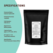 Kemmie 100g Calcium Hydroxide Powder - Food Grade Pickling Lime Slaked Lime FCC V238-SUPDZ-33019637956688