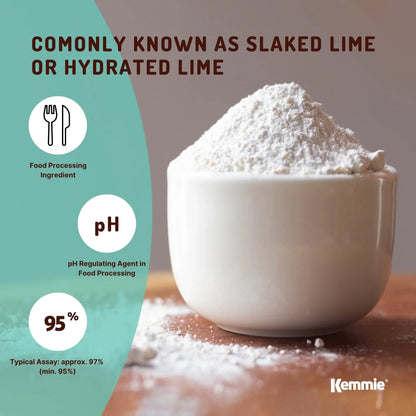 Kemmie Bulk 10Kg Calcium Hydroxide Powder - Food Grade Pickling Lime Slaked FCC V238-SUPDZ-33021409099856