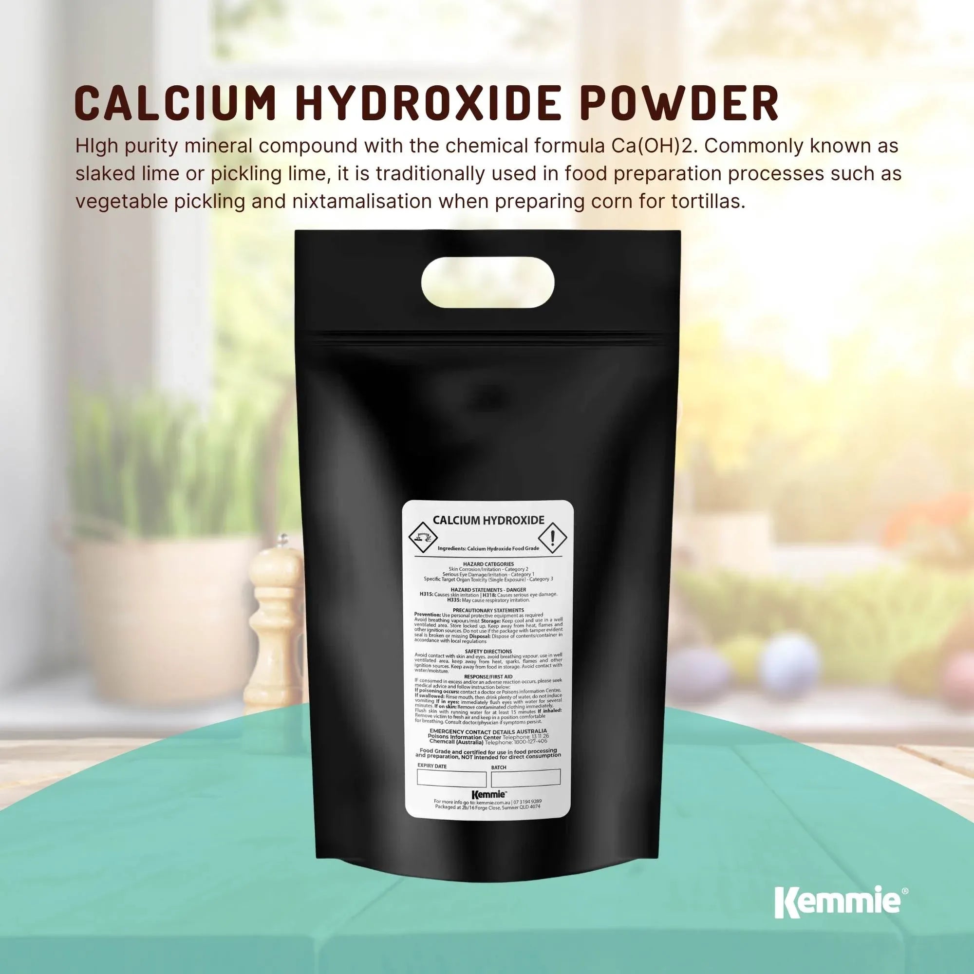 Kemmie Bulk 20Kg Calcium Hydroxide Powder - Food Grade Pickling Lime FCC V238-SUPDZ-33022394368080