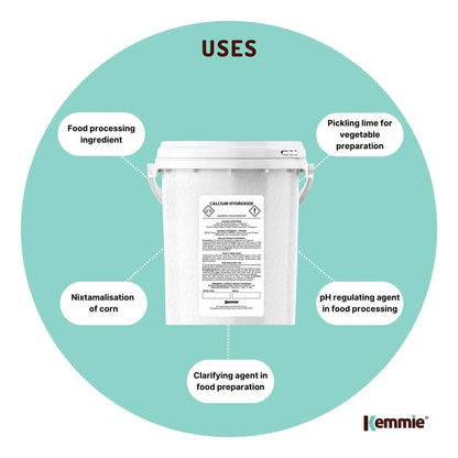 Kemmie 600g Calcium Hydroxide Powder Tub - Food Grade Pickling Lime FCC V238-SUPDZ-33022601691216