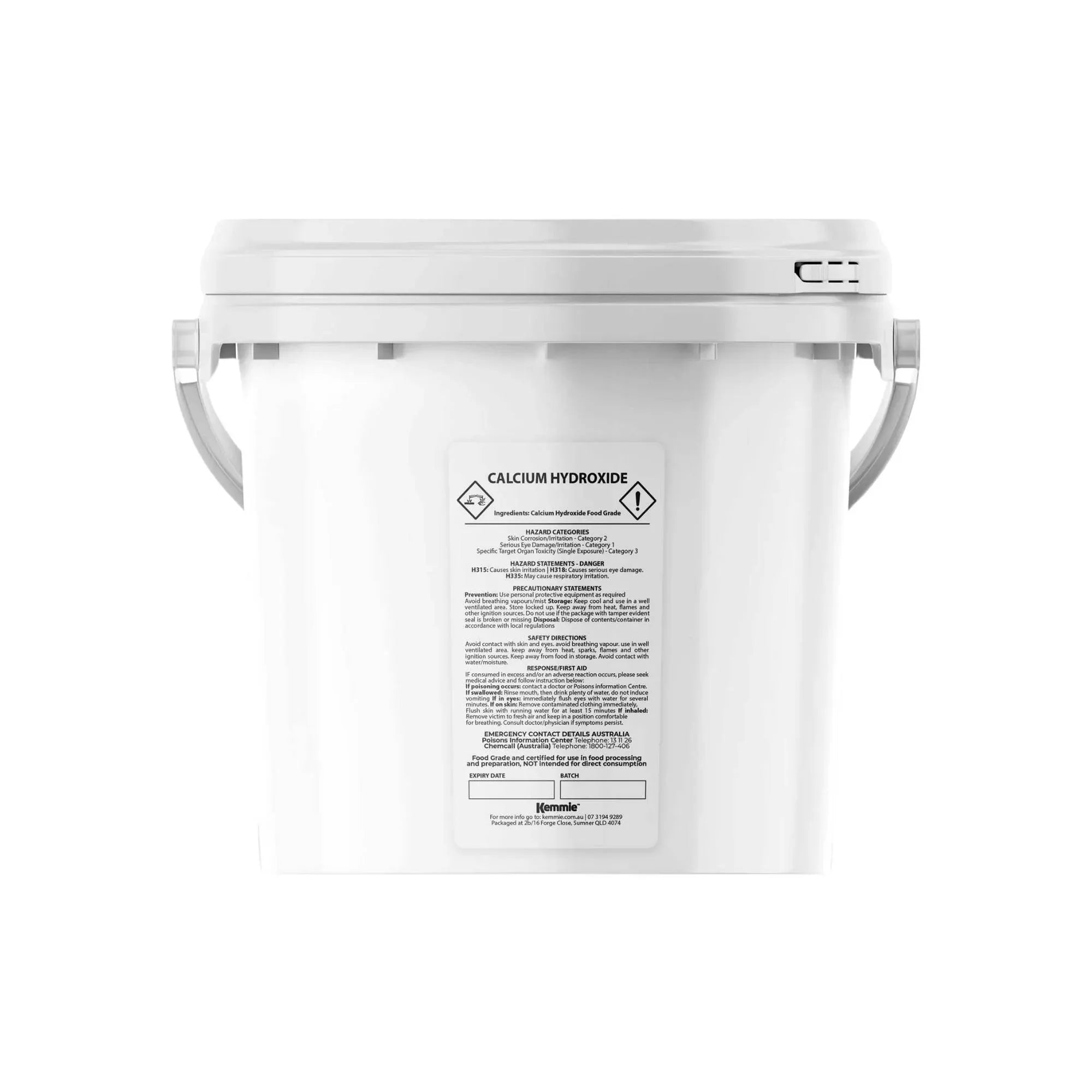 Kemmie 2.5kg Calcium Hydroxide Powder Tub - Food Grade Pickling Lime FCC V238-SUPDZ-33022677745744
