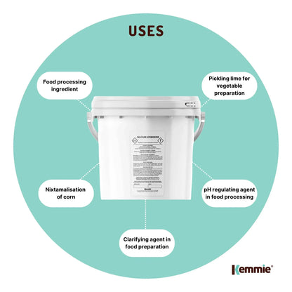 Kemmie 2.5kg Calcium Hydroxide Powder Tub - Food Grade Pickling Lime FCC V238-SUPDZ-33022677745744