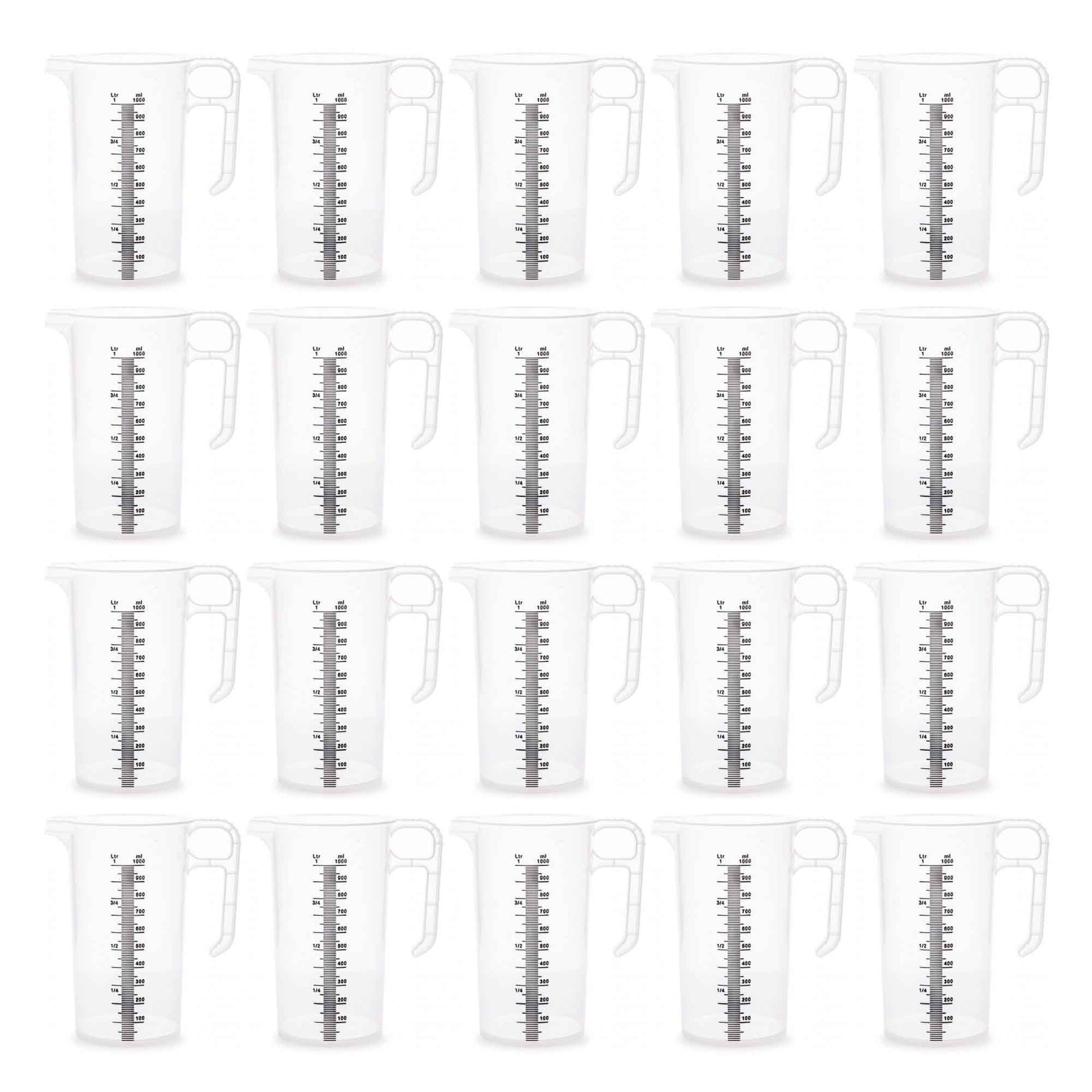 20x 1L Measuring Jug Heavy Duty Clear Plastic Propylene Food Grade BPA 5 Pro-Jug V238-SUPDZ-33050461765712