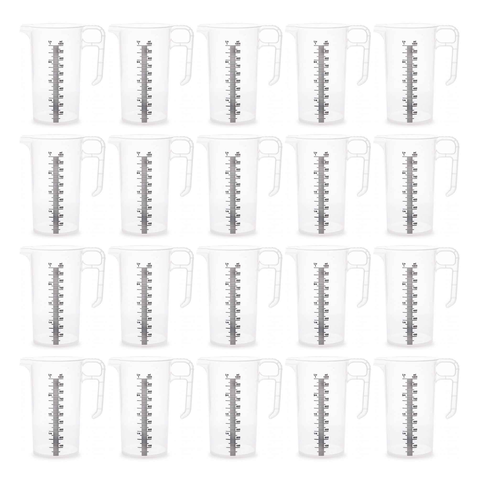 20x 1L Measuring Jug Heavy Duty Clear Plastic Propylene Food Grade BPA 5 Pro-Jug V238-SUPDZ-33050461765712