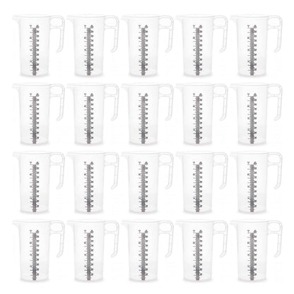 20x 1L Measuring Jug Heavy Duty Clear Plastic Propylene Food Grade BPA 5 Pro-Jug V238-SUPDZ-33050461765712