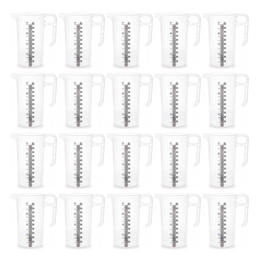 20x 1L Measuring Jug Heavy Duty Clear Plastic Propylene Food Grade BPA 5 Pro-Jug V238-SUPDZ-33050461765712