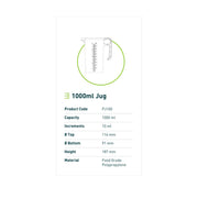 20x 1L Measuring Jug Heavy Duty Clear Plastic Propylene Food Grade BPA 5 Pro-Jug V238-SUPDZ-33050461765712