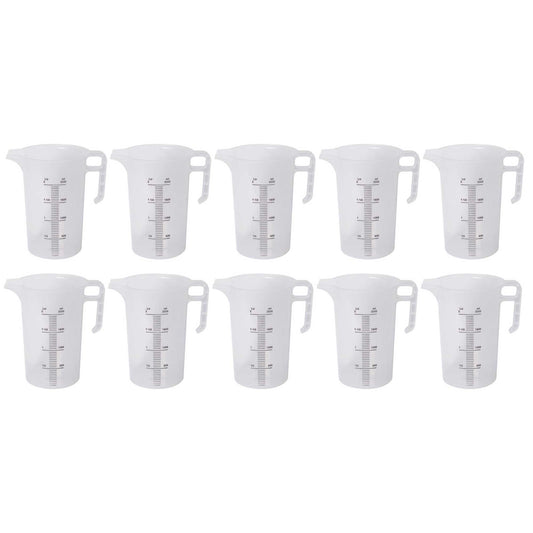 10x 2L Measuring Jug Heavy Duty Clear Plastic Propylene Food Grade BPA 5 Pro-Jug V238-SUPDZ-33054660853840