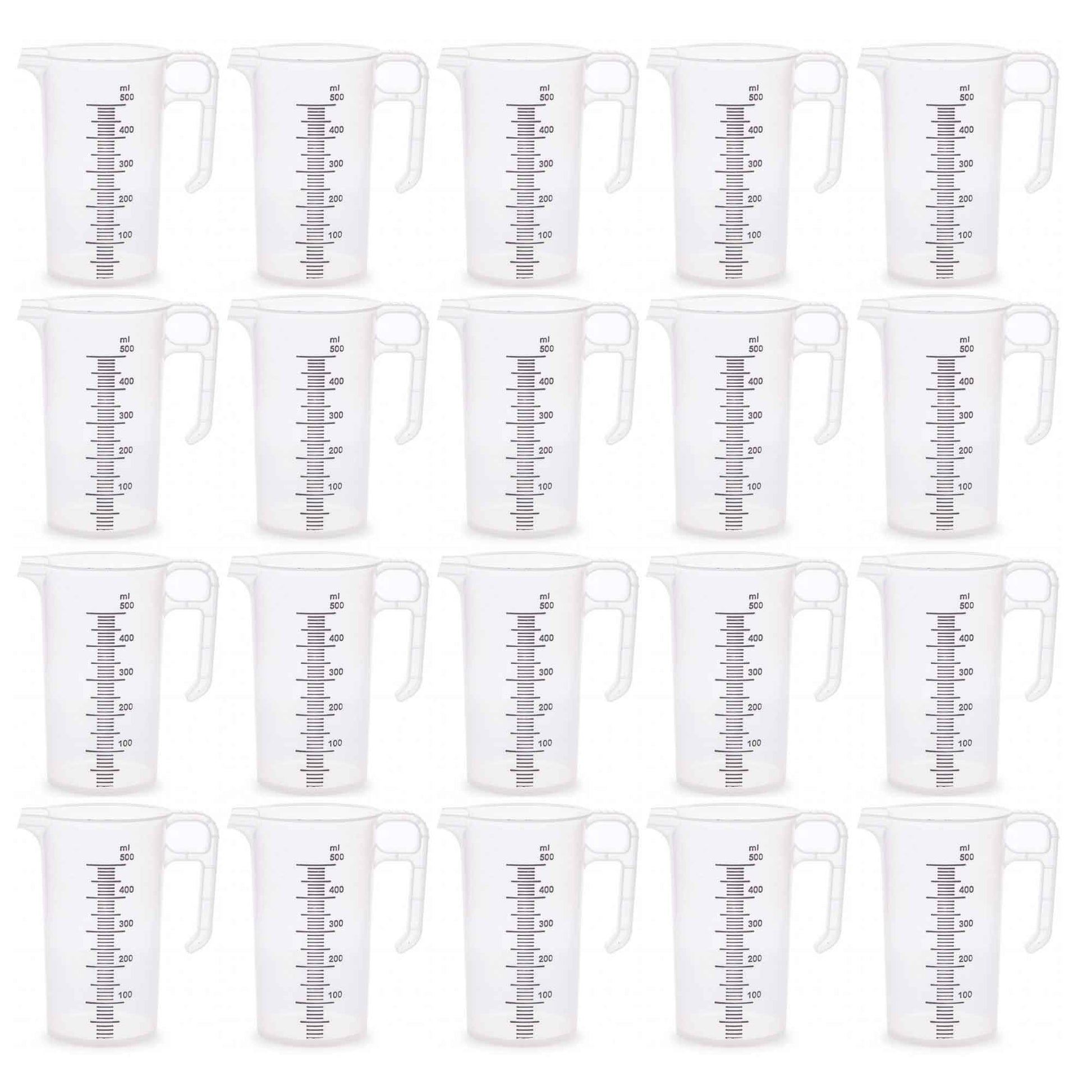 20x 500ml Measuring Jug Strong Clear Plastic Propylene BPA 5 Food Grade Pro-Jug V238-SUPDZ-33054678450256