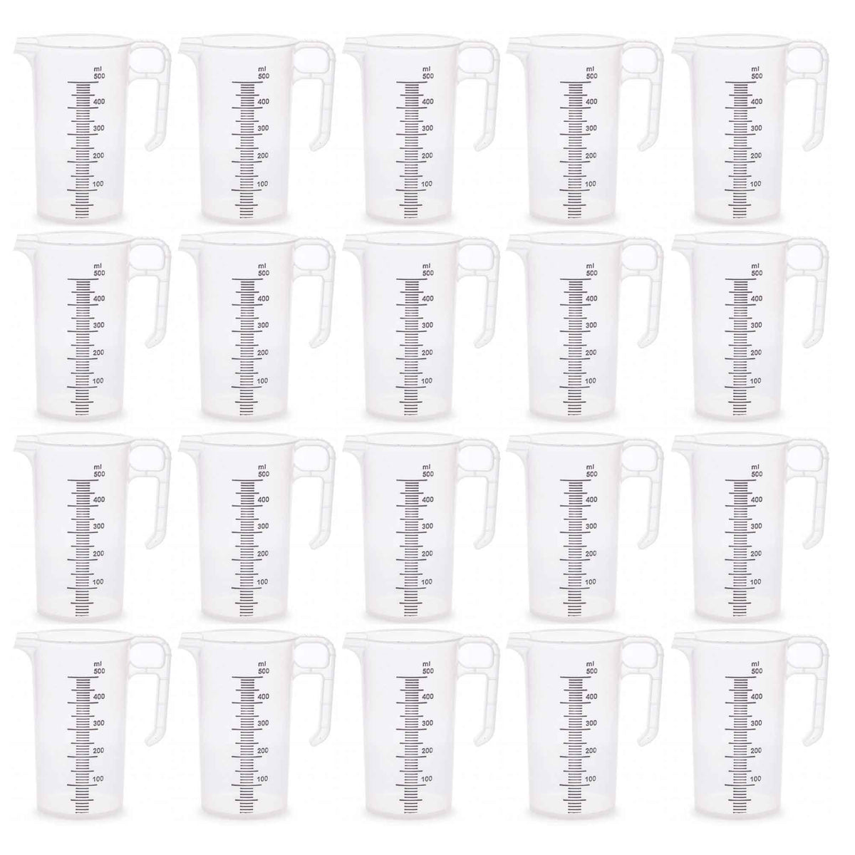 20x 500ml Measuring Jug Strong Clear Plastic Propylene BPA 5 Food Grade Pro-Jug V238-SUPDZ-33054678450256