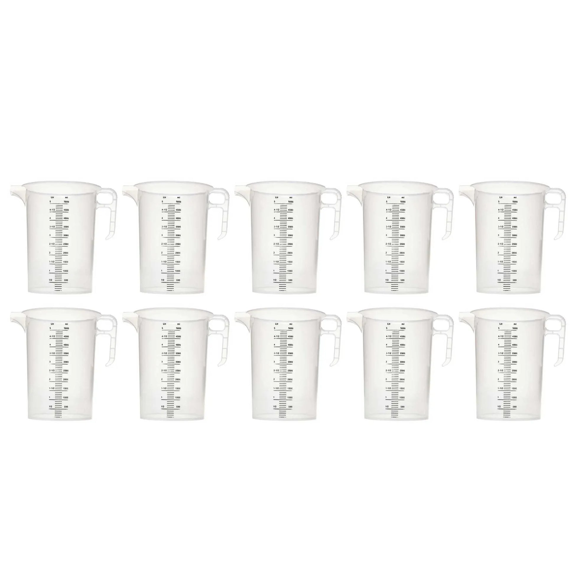 10x 5L Measuring Jug Heavy Duty Clear Plastic Propylene Food Grade BPA 5 Pro-Jug V238-SUPDZ-33054689919056