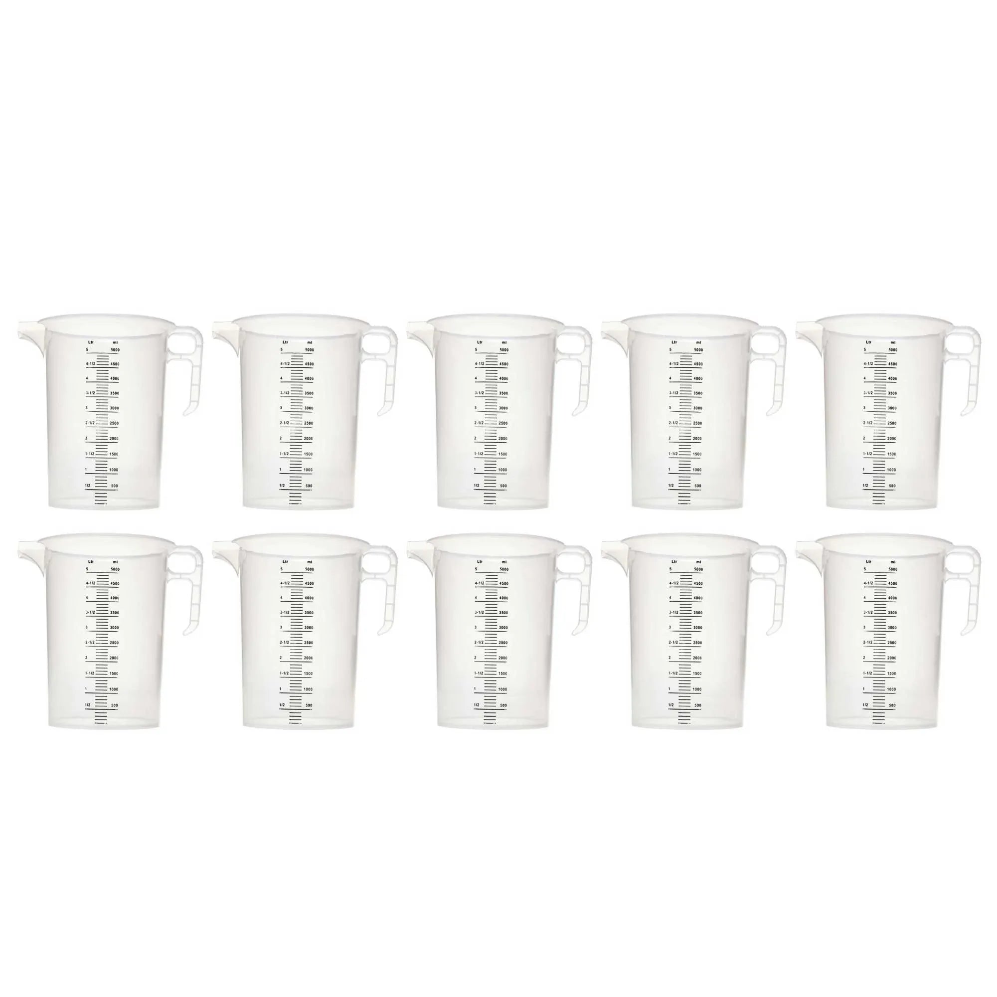 10x 5L Measuring Jug Heavy Duty Clear Plastic Propylene Food Grade BPA 5 Pro-Jug V238-SUPDZ-33054689919056