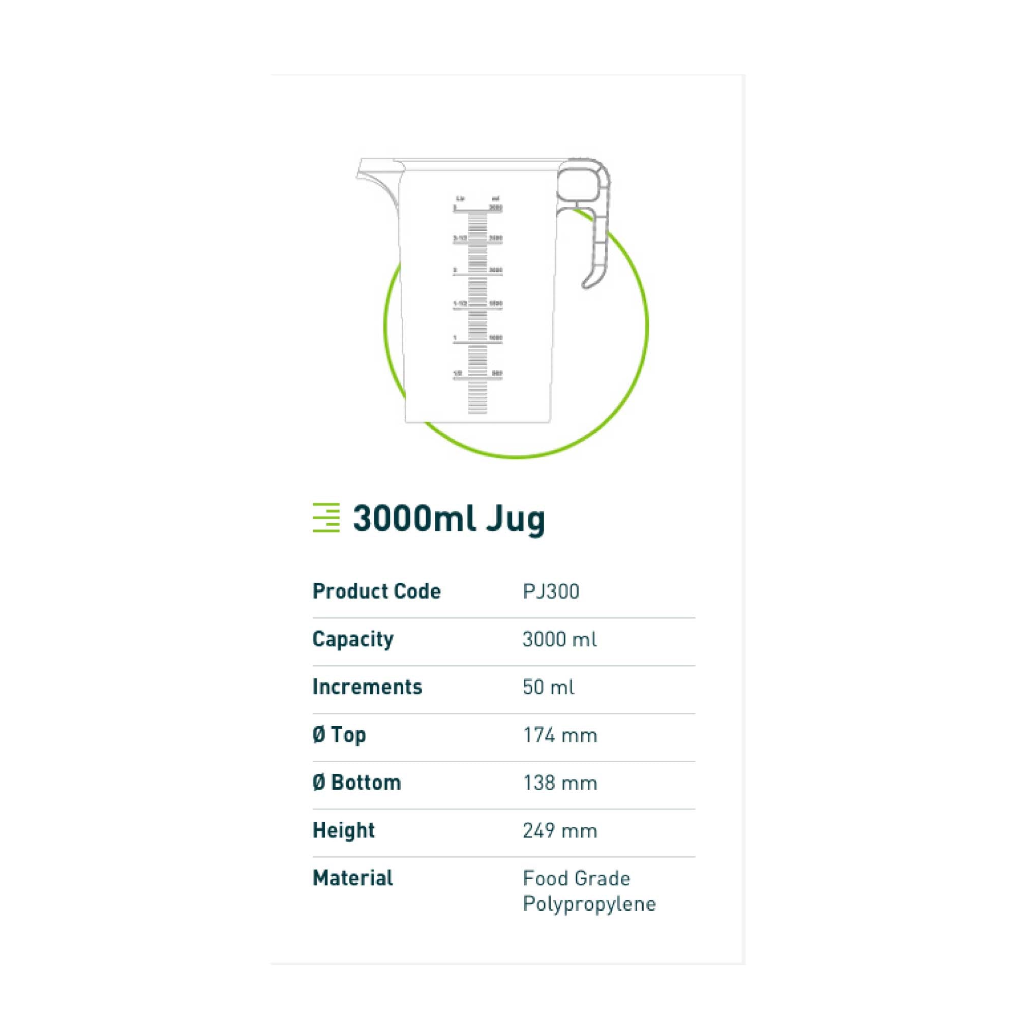 10x 3L Measuring Jug Heavy Duty Clear Plastic Propylene Food Grade BPA 5 Pro-Jug V238-SUPDZ-33054705713232