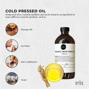 Orku 250ml Organic Hemp Seed Oil - Cold Pressed Food Grade Oils V238-SUPDZ-33088452526160