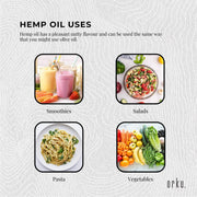Orku 250ml Organic Hemp Seed Oil - Cold Pressed Food Grade Oils V238-SUPDZ-33088452526160