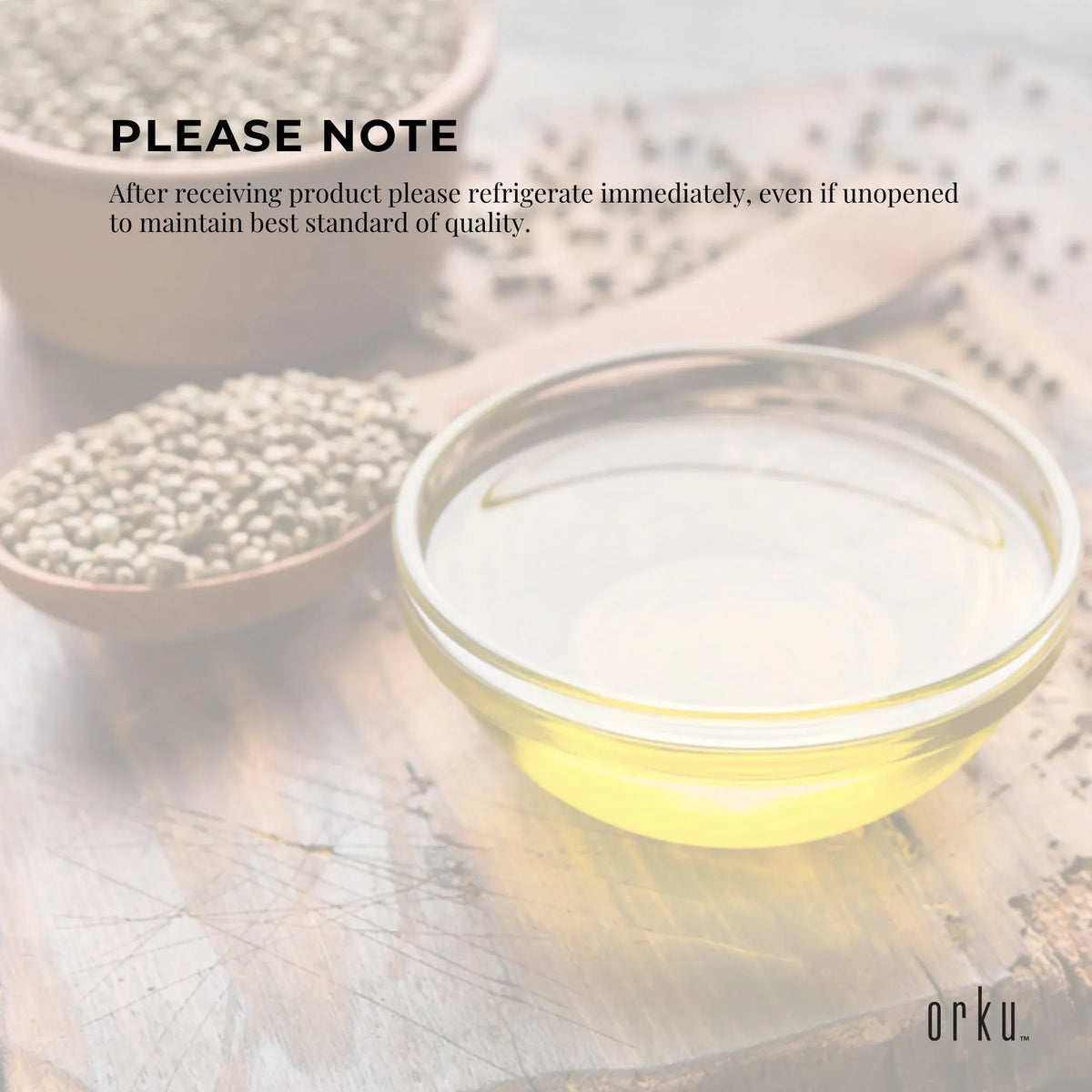 Orku 250ml Organic Hemp Seed Oil - Cold Pressed Food Grade Oils V238-SUPDZ-33088452526160