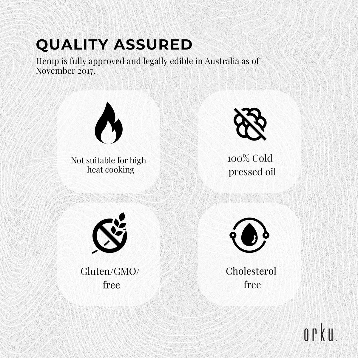 Orku 250ml Organic Hemp Seed Oil - Cold Pressed Food Grade Oils V238-SUPDZ-33088452526160