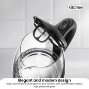 Kitchee 1.7L Glass Electric Kettle LED Light Cordless 360 Water Boiling Jug V238-SUPDZ-33114836959312