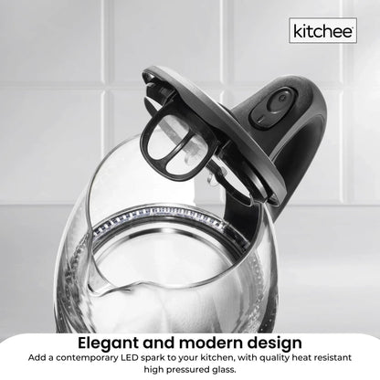 Kitchee 1.7L Glass Electric Kettle LED Light Cordless 360 Water Boiling Jug V238-SUPDZ-33114836959312