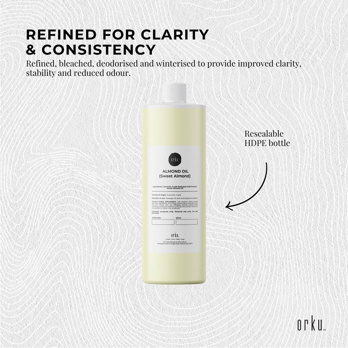 Orku 500ml Sweet Almond Oil 100% Pure Refined Cosmetic Carrier Skin Hair V238-SUPDZ-33140106297424